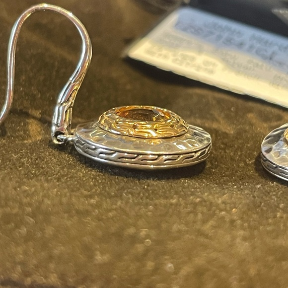 John Hardy Batu Palu 18kt & Silver Citrine Drop Earrings - Picture 4 of 14